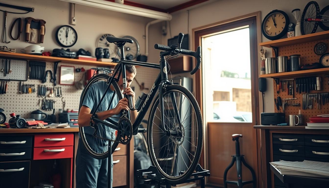 Puesta a punto de bicicleta en Manzanares el Real